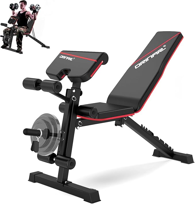 Weight Bench Press, Strength Training Adjustable Workout Benches for Full Body, Gym Benches for Incline Decline Exercise
