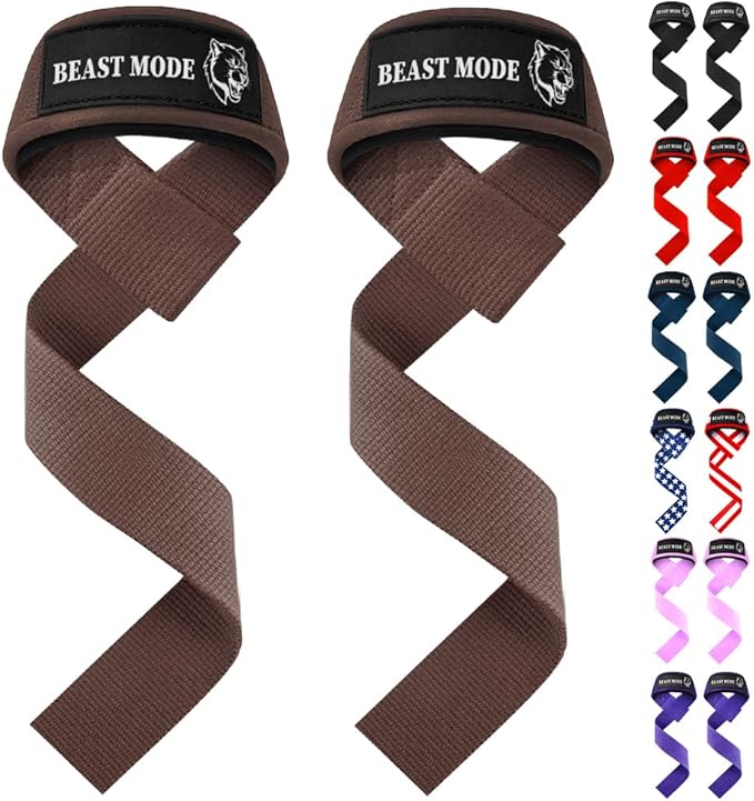 TECEUM Lifting Straps for Weightlifting Gym Strength Training - Wrist Straps with Neoprene Padded Cotton - Men & Women – Ideal for Powerlifting, Bodybuilding & Deadlifts