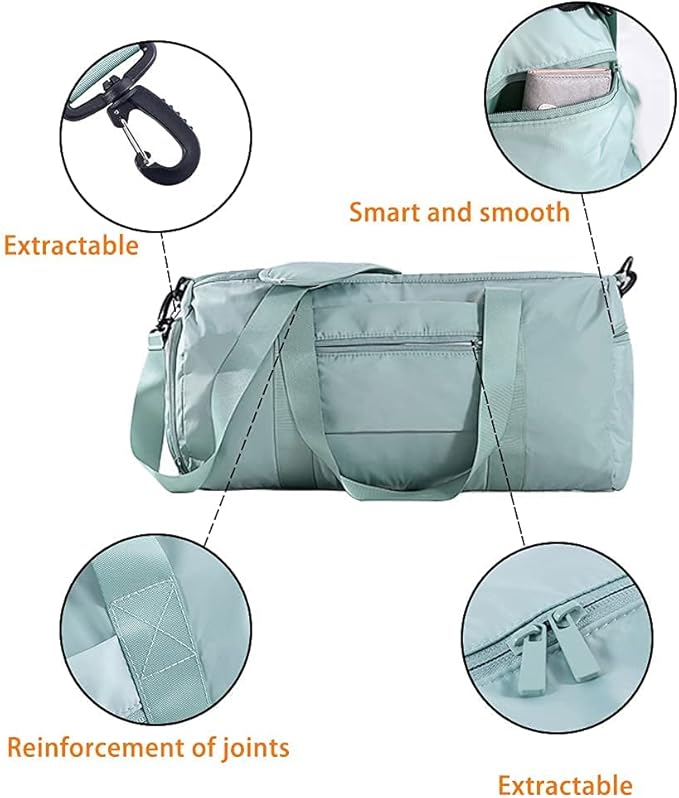 Sports Gym Luggage Travel Bag for Men and Women, Sports Gym Bag, Exercise Duffel Bag, Large Capacity and Light to Carry, Waterproof and Dirt-resistant Foldable Travel Bag ,Gear Green