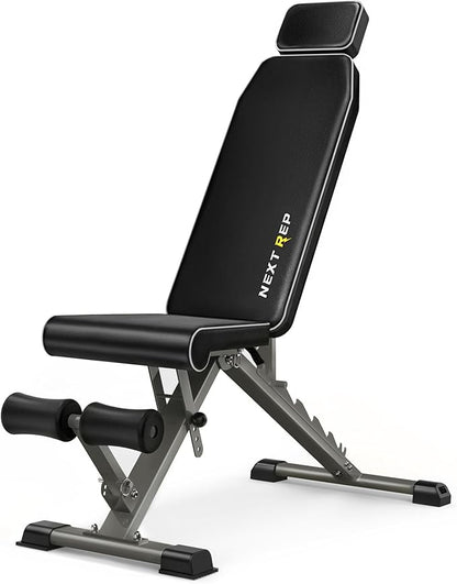 Adjustable Weight Bench,1000 LB Fast Folding Workout Bench for Home Gym Strength Training, Incline Decline Flat Utility Bench Press for Full Body Workout, Upright Storage Yellow Exercise Bench