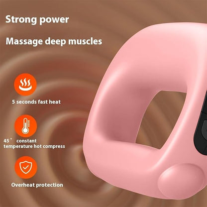 Deep Tissue Percussion Muscle Massage Gun: with Heat, Adjustable Intensity and Speed, Super Quiet, USB-C Rechargeable, Portable, Pain Relief for Athletes and Everyone, Ideal Gift（Pink）