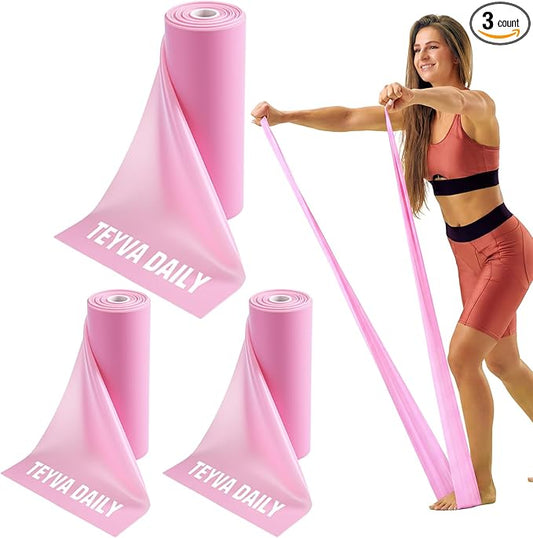 3 Pack 8 Yards Resistance Bands, No Latex Elastic Exercise Bands for Physical Therapy, Strength Training, Yoga, Pilates, Home & Gym Workouts for Men Women