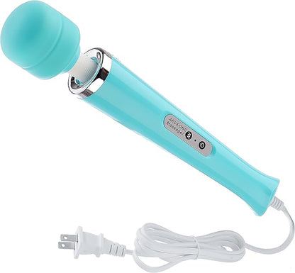 Wired Powerful Handheld Electric Massager with Strong 10 Modes Personal Back Massage for Sports Recovery, Muscle Aches, Relaxing Body (Light Blue)