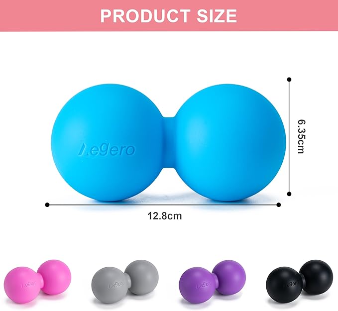Peanut Massage Ball-Double Lacrosse Massage Ball, Mobility Ball for Myofascial Release,Yoga Therapy,Trigger Point Therapy,Muscle Knots and Acupoint Massage (Black Firm Ball)