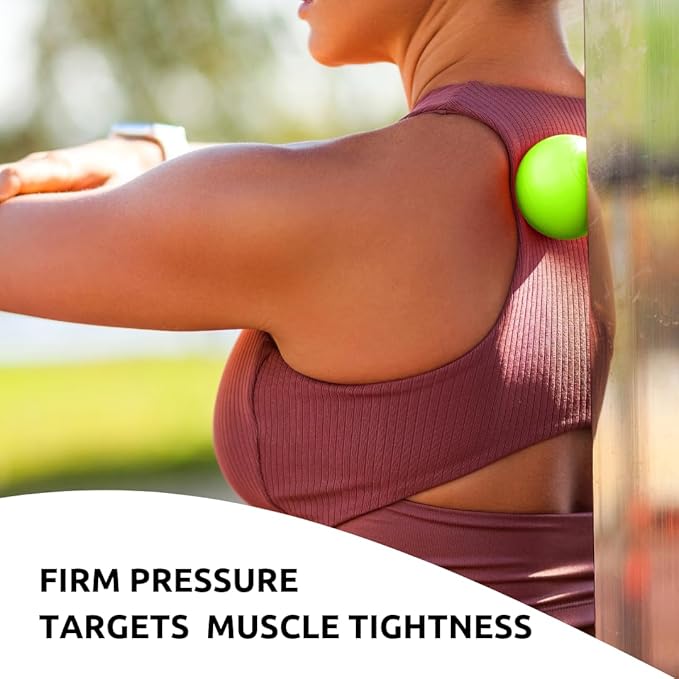 Massage Lacrosse Balls for Deep Tissue Relief - Trigger Point Therapy Ball Set for Plantar Fasciitis, Myofascial Release for Back, Shoulder, Foot - Massage Ball Roller - 2 Pack (Lime Green)