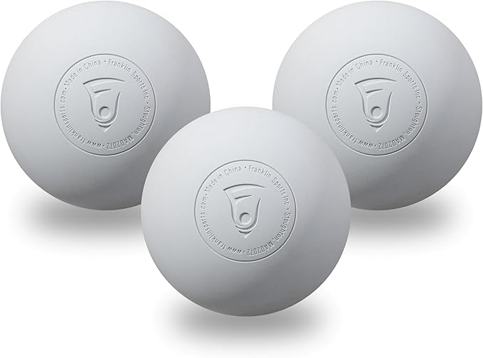 Franklin Sports Lacrosse Balls - Official Size Lax Balls for Practice - Rubber 63mm Outdoor Lacrosse Balls - Great for Muscle Massage Therapy + Yoga - White + Yellow