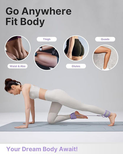 YOTTOY Ankle Resistance Bands with Cuffs, Adjustable Ankle Straps for Leg & Glute Workout, Butt Exercise Bands for Cable Machines Women, Perfect for Hip Fitness & Booty Training