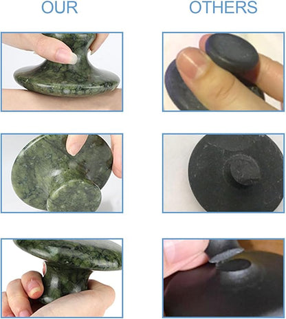 gemshan Massage Stone, 3.5inch Natural Hot Rocks, Body Gua Sha Massage Tool for Cellulite Massage, Lymphatic Drainage, Relieve Tension and Muscle Pain
