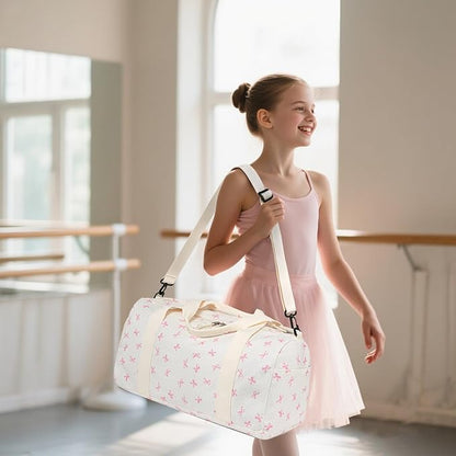 Gym Bag Sports Duffle Bag with Wet Pocket Weekender Overnight Bags with Waterproof Shoe Compartment for Girls Kids Women Dance Workout Travel Bags