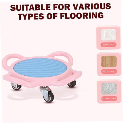 360掳 Rotating Ab Roller Wheel Portable Exercise Board with Mat for Home Workout