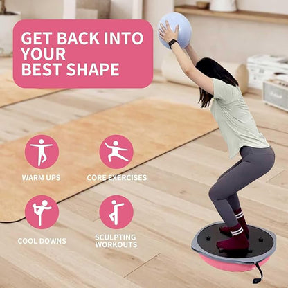 workout equipment for home，boso balancing ball，half ball balance trainer，core training equipment， 31.5inch Yoga Exercise Ball for Home Gym Core Training Anti-Skid Surface (Pink Heart-31.5'')