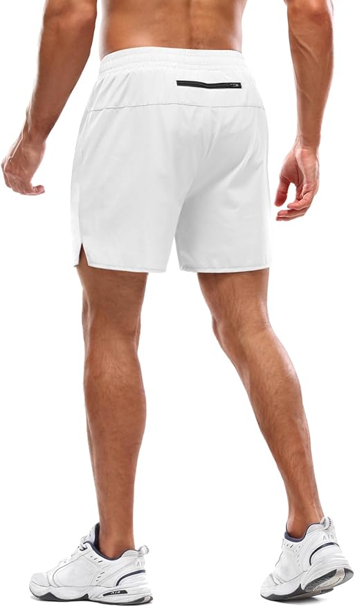 Aolesy Men's 2 in 1 Running Shorts 5" Workout Gym Athletic Shorts for Men Quick Dry Lightweight Training Shorts with Pockets