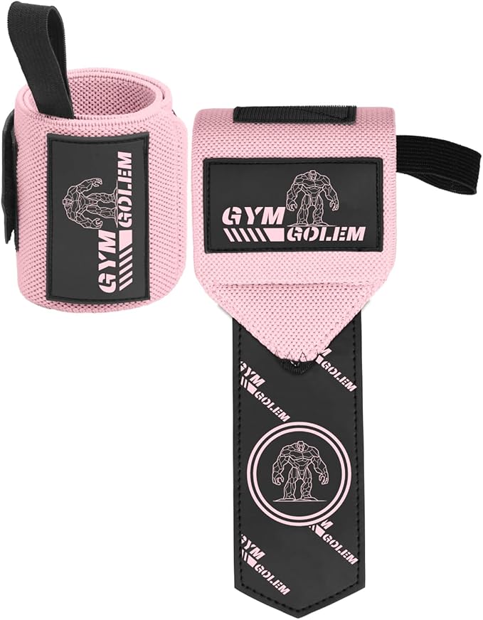 Wrist Wraps - 18-Inch Premium Support Wraps with Thumb Loop for Powerlifting, Bodybuilding, CrossFit & Shot Put (1 Pair)