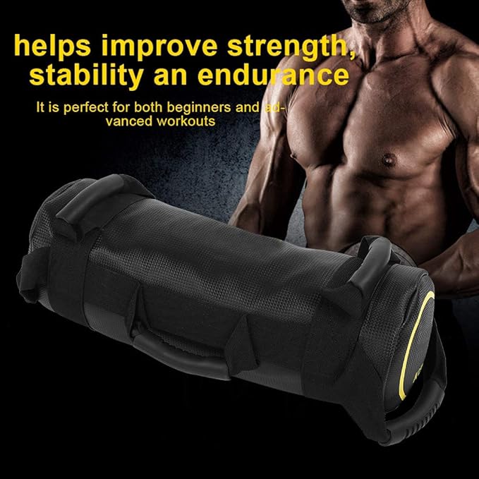 Sandbags for Working Out, Workout Sandbag Heavy Duty Training Weight Bag with Handles PU Leather Adjustable Weight Fitness Sand Bags