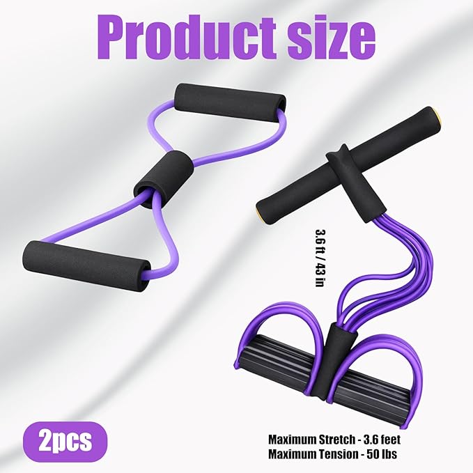 Pedal Resistance Band, 6 Tube Foot Pedal and Handles Resistance Bands Set, Multifunction Pull Up Assistance Bands for Full-Body Strength Training, Home Gym and Travel Workout Equipment