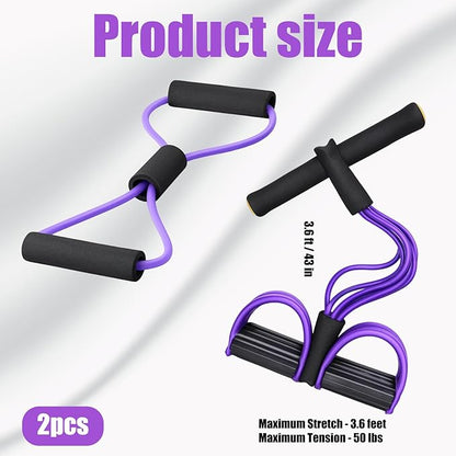 Pedal Resistance Band, 6 Tube Foot Pedal and Handles Resistance Bands Set, Multifunction Pull Up Assistance Bands for Full-Body Strength Training, Home Gym and Travel Workout Equipment