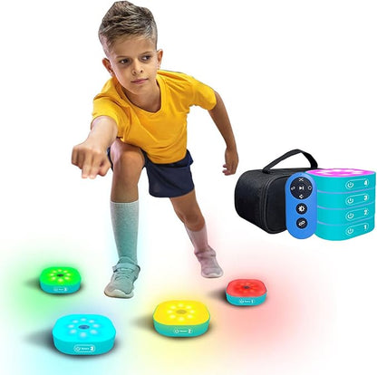 Reaction Training Lights,Remote Control Speed/Agility Equipment,with 4 Modes, for Hand-Eye Coordination (4 Lights)