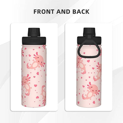 shangtiezao Axolotl 18oz Sports Insulated Water Bottle Double-Wall Vacuum Stainless Steel Reusable Leak & Sweat Proof Water Kettle For Fitness Gym Outdoor Girls Women
