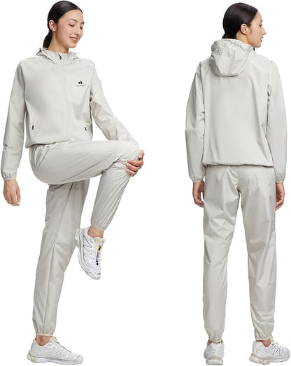 HOTSUIT Sauna Suit Women Machine Washable Sweat Sauna Jacket Pants Anti Rip Sweat Suits for Gym Workout