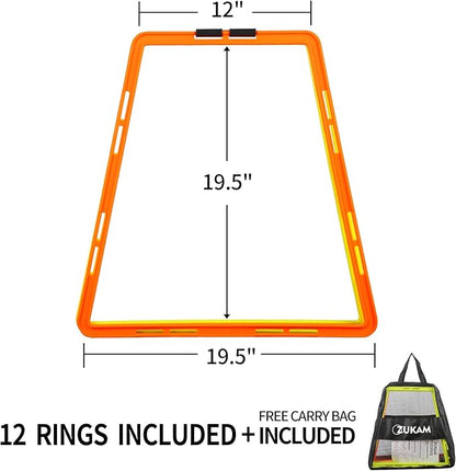 Trapezoid Agility Rings for Speed Training & Agility Footwork Training Speed Hurdles Ladder with Carrying Bag