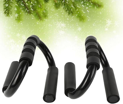 PRETYZOOM S-shaped Push up Rack with Black Handles, Pair of Fitness Push-up Stands for Chest and Core Training, Sturdy Steel Push-up Bars for Home Workout and Strength Training Equipment