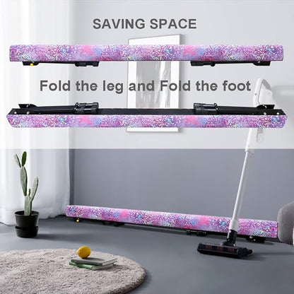 GLANT 8ft Ultrasimple Adjustable&Foldable Balance Beam,High-Low Floor Beam Suede Gymnastics Equipment,No Tool Require, Gymnastics Beam for Training&Professional HomeTraining