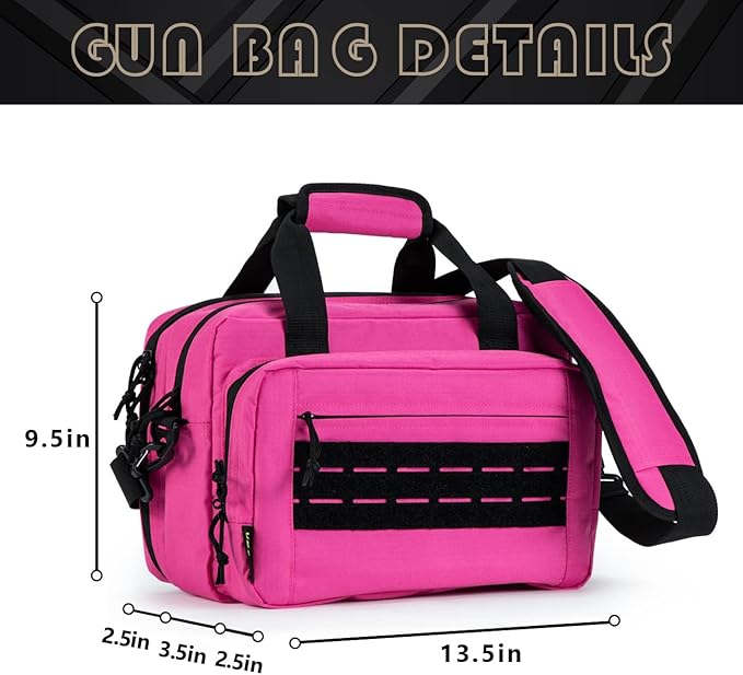 VEAGIA Range Bag,Pistol Case,Gun Range Bags For Handguns And Ammo Pouch 2 Pistols Soft Carrying Shooting Bag