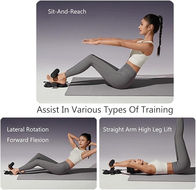 Ab Training Auxiliary Device - Multi-functional Adjustable Ab Trainer 3-Level Sit-Up Assistant with Dual Suction Cups, Ergonomic Low-Impact Core Strengthener for Home/Gym