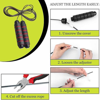 Ab Roller Wheel with Jump Rope - Abs Workout Set for Men & Women | Core Fitness Equipment - Ideal for Core & Abdominal Workouts | Exercise Wheel for Abs | Home Gym Workout Tool.
