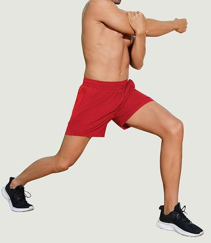 PINSPARK Men's Workout Shorts 5" Lightweight Running Shorts Quick Dry Athletic Gym Shorts with Zip Pocket Towel Loop