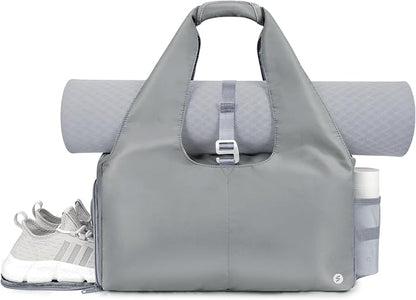sportsnew Yoga Gym Bags for Women with Shoes Compartment & Wet Dry Storage Pockets & Adjustable Yoga Mat Holder, Patent Pending