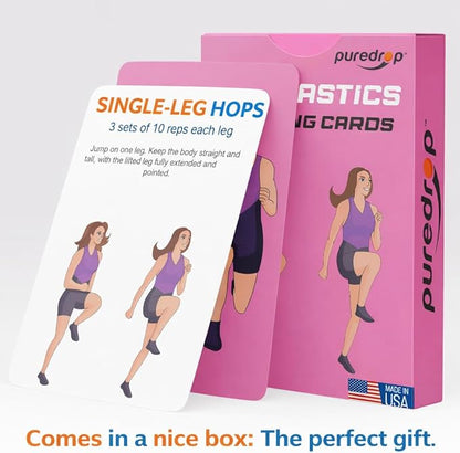 Gymnastics Training Equipment Aid Cards: Great Training Drills for Solo Practice. Exercises and Workouts for at Home. Fun Activity for Kids, Youth Junior and Beginners Gymnasts Dance