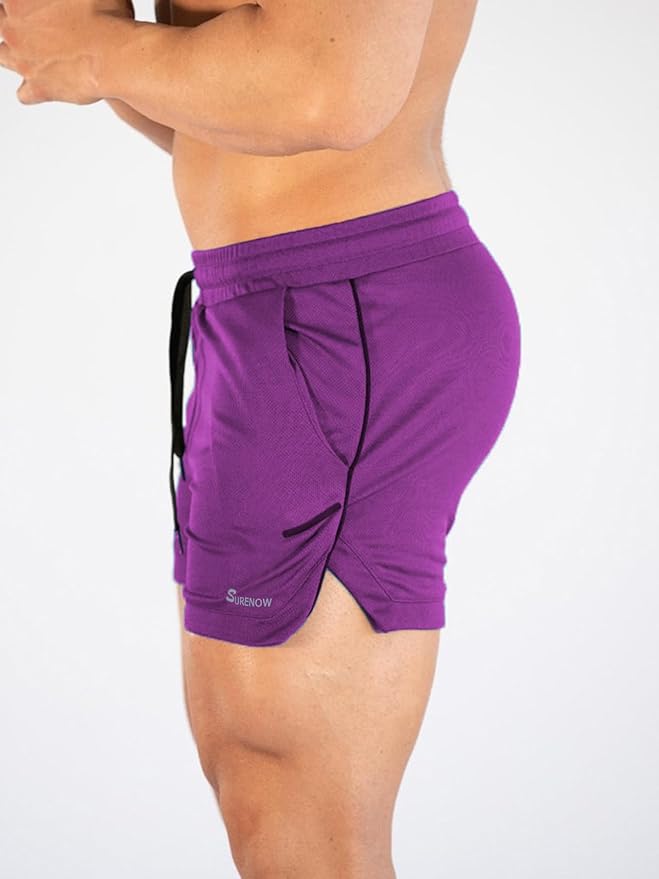Surenow Mens Running Gym Shorts 3 Inch Breathable Lightweight Athletic Sport Shorts Training Workout Shorts with Pockets