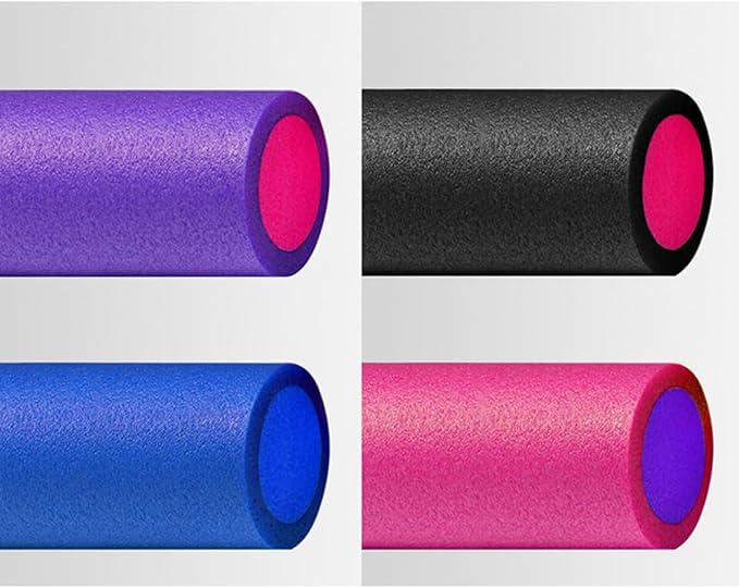 Yoga Massage Roller Epe Solid Foam Fitness Roller Muscle Massage Stick Black 30x15cm for Pilates Balance Training and Muscle