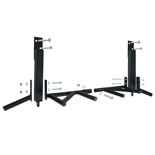 Yes4All Heavy Duty Wall Mounted Pull Up Bar – Multi-Grip Ceiling/Joist Mount Chin-Up Bar for Home Gym Strength Training, 300 lb Capacity, 5 Grip, Steel, Joist Mount, Black