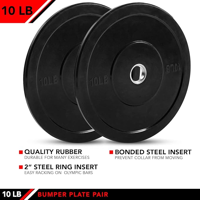 JFIT Olympic 2 Inch Grip Plates and Bumper Plates for Barbell - Single Weights or Sets of 2 (Muliple Weights)