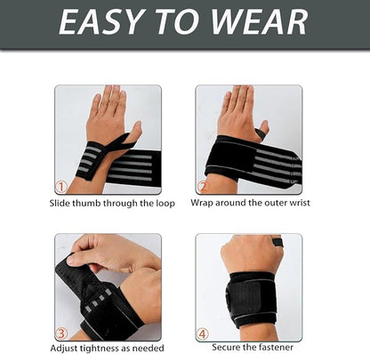 Wrist Wraps for Weightlifting 18" Professional Gym Wrist Straps for Lifting with Heavy Duty Thumb Loop Support for Powerlifting,Bench,Cross Training, Elastic Wrist Brace for Men Women Work Out