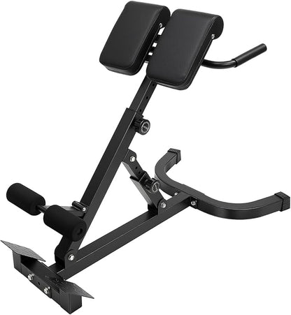 Multifunctional Roman Chair, Hyperextension Bench for Ab & Back Workout, 5-Angle 8-Length Strength Training Fitness Chair, 330lbs Load Foldable Sit Up Bench for Home Gym, 40.55*27.55*44.48in Black