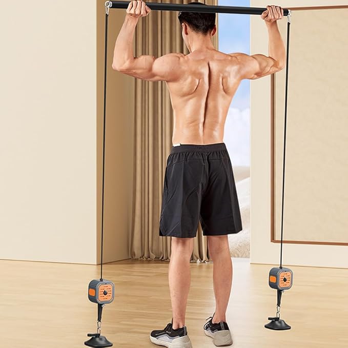 Fitness Pump Adjustable Resistance Band 3 to 17kg Home Exercise Equipment Portable Cable Machine for Arms Legs Chest for Home Training Gym