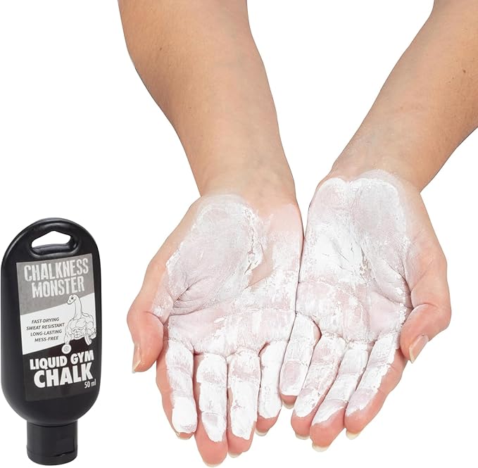 Liquid Gym Chalk - Mess-Free - Premium Sweat Resistant Long Lasting Grip - Quick Dry Hand Grip for Gymnastics, Rock Climbing, Power Lifting and More - Chalkness Monster