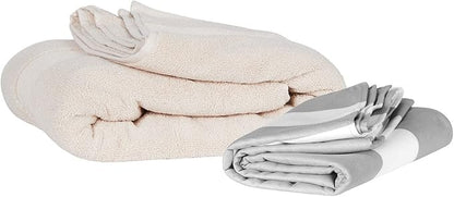 Dock & Bay Beach Towel - Quick Dry, Sand Free - Compact, Lightweight - 100% Recycled - Includes Bag - Cabana Light - Goa Grey - Large (160x90cm, 63x35)