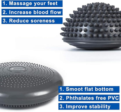 StrongTek Balance Trainer Set – Foam Stability Pad + Hedgehog Balance Pods for Rehab, Core, and Agility Workouts