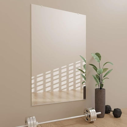 Fab Glass and Mirror Large Gym Mirror for Home Gym 48x72 - Full Length Ultra-Clear Annealed Glass Wall Mount - DIY Workout Display with Safety Backing - 1/4 Inch Low-Iron