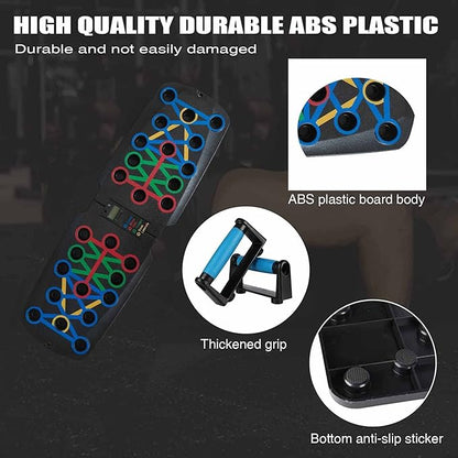 Push Up Board With Automatic Count and Handles Foldable Multi System Portable Professional Workout Equipment Pushup Bar Resistance Chest Exercise Strength Function Gym Home Floor Men & Women