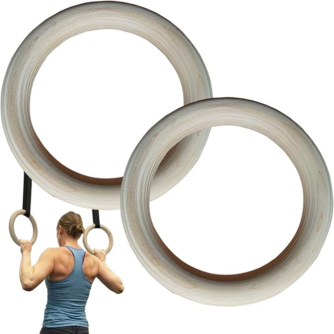 Rings Gymnastics, Grips for Gymnastics - Strength Training Rings - for Home Gym Fitness Exercise Playground Indoor Outdoor