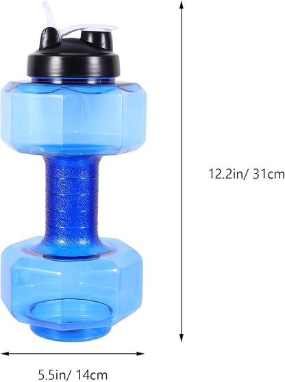 Cabilock Dumbbell Style Exercise Water Bottle 2600ml Plastic Sports Water Kettle Large Capacity for Gym Workout Hydration