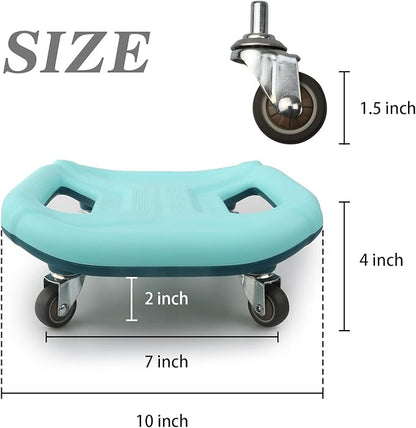 Core Coaster Abdominal Abs Training Machine Equipment, Ab Wheel Roller Exercise for Home Gym, Waist Strength Trainer with a Kneel Mat (Blue)