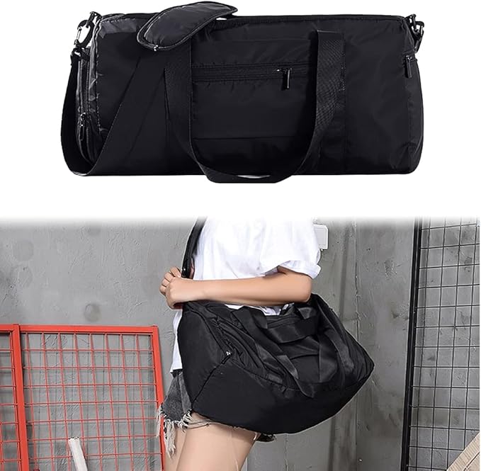 Sports Gym Luggage Travel Bag for Men and Women, Sports Gym Bag, Exercise Duffel Bag, Large Capacity and Light to Carry, Waterproof and Dirt-resistant Foldable Travel Bag ,Gear Black