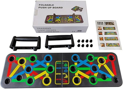 Foldable Push Up Board Multifunctional Push Up Bracket Board Arm Abdominal Muscle Training Portable Calisthenics Equipment For Men & Women Target Chest, Back & Triceps For Home Gym