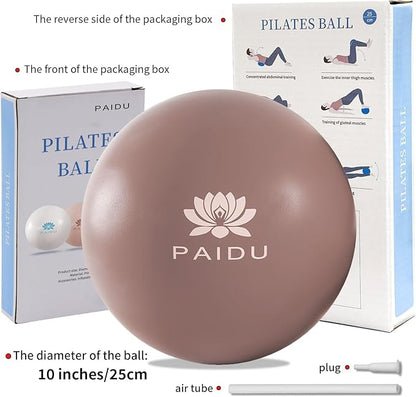 Pilates Ball 10-inch Core, Anti-Explosion and Anti-Slip Mini Yoga Balls, Suitable for Pilates, Yoga, Core Training, Physical Therapy, Balance, Stability, Stretching Exercises
